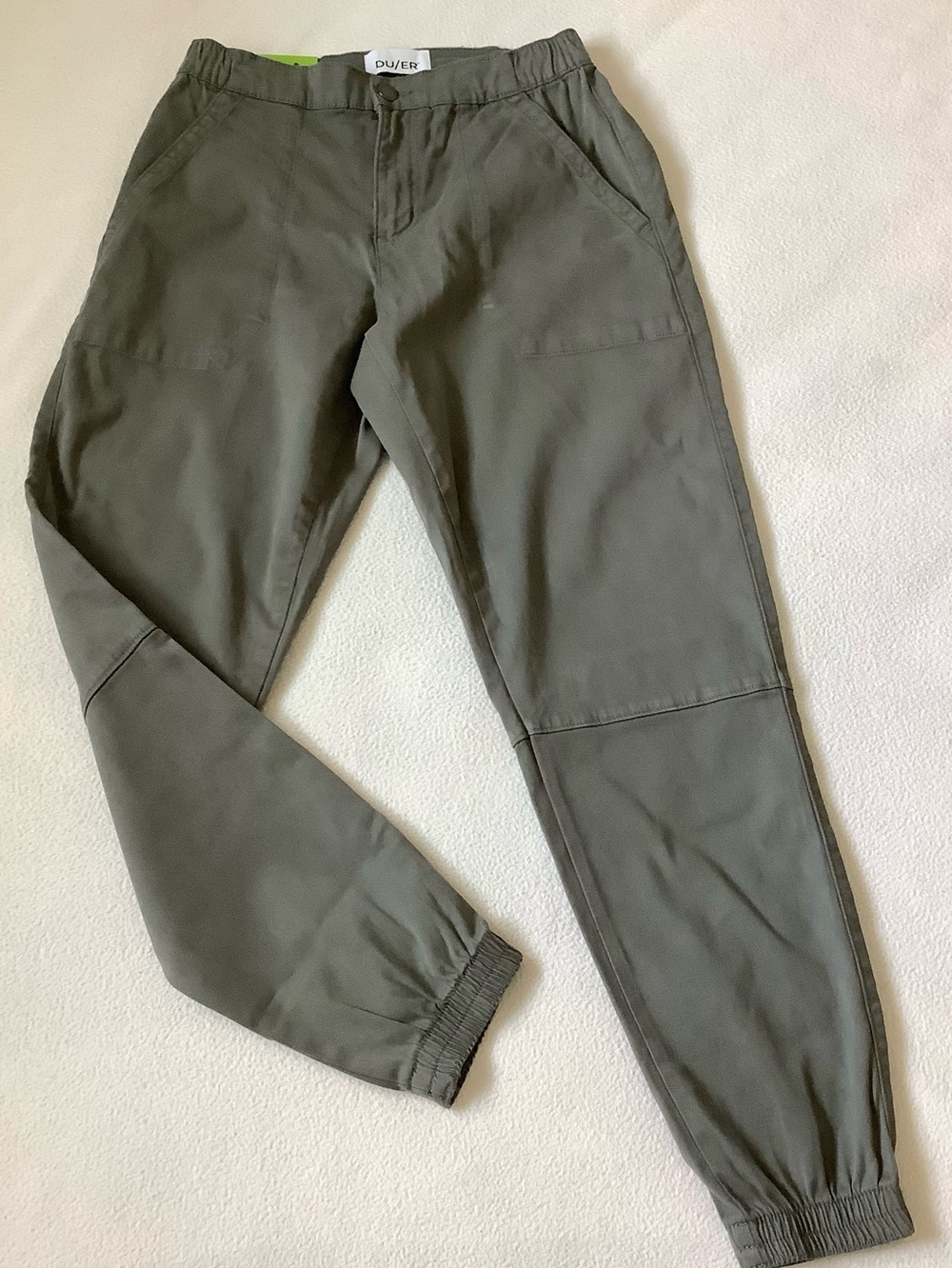 DUER New Women’s Olive Green High Rise Performance Jogger Sz. 27x28